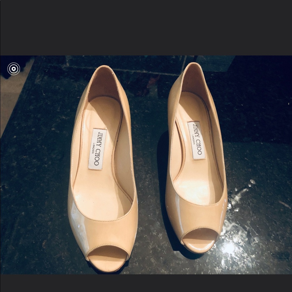 Jimmy Choo small tan heels